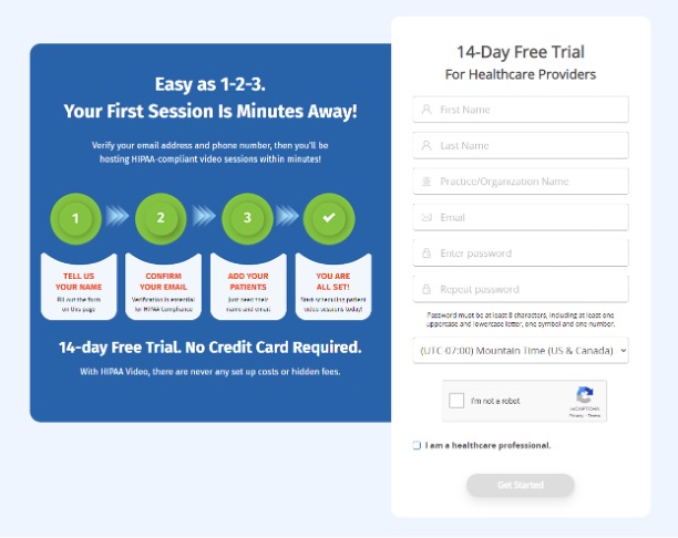 HIPAA Video 14-day free trial screenshot.